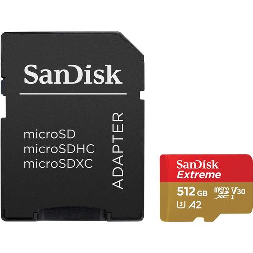 SanDisk Extreme microSDXC Class 10 UHS-I U3 V30 A2 160/90MB/s 512GB
