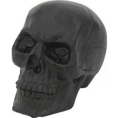 Europalms Totenschädel schwarz Kunststoff 16cm Halloween Dekoration