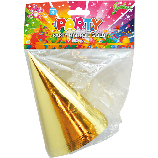 Hisab Joker Masks And Party Hats Foil Gold 6-pack