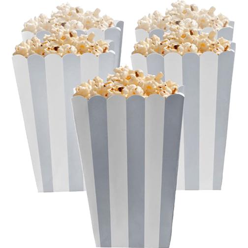 Amscan Popcorn Box Silver/White 5-pack
