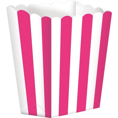Amscan Popcorn Box Pink/White 5-pack