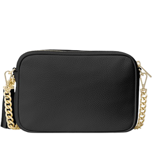 Michael Kors Jet Set Medium Pebbled Leather Crossbody Bag - Black