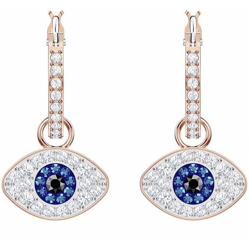 Swarovski Symbolic Evil Eye Hoops - Rose Gold/Blue/Transparent