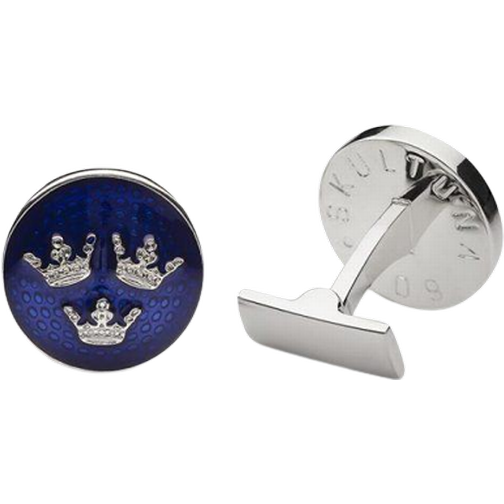 Skultuna Kronor Cufflinks - Silver/Royal Blue
