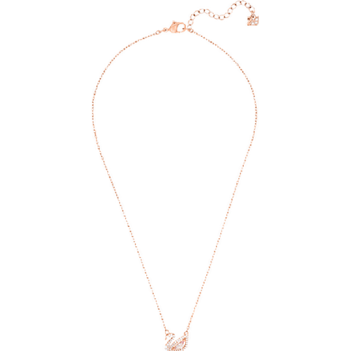 Swarovski Dazzling Swan Necklace - Rose Gold/Transparent/Pink