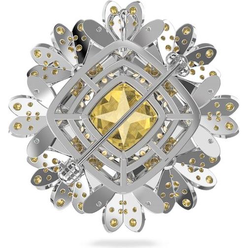 Swarovski Eternal Flower Brooch - Silver/Yellow