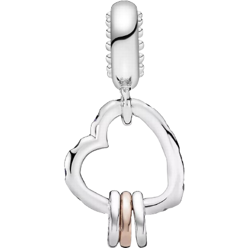 Pandora Heart Highlight Charm Pendant - Silver/Rose Gold/Purple/Transparent