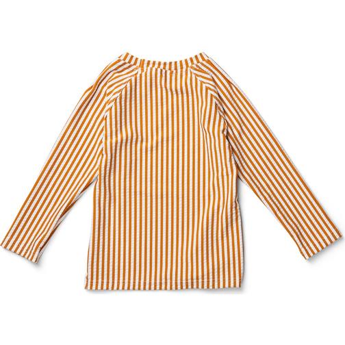 Liewood Noah Swim Tee Seersucker - Stripe Mustard/White (LW14128-0919)