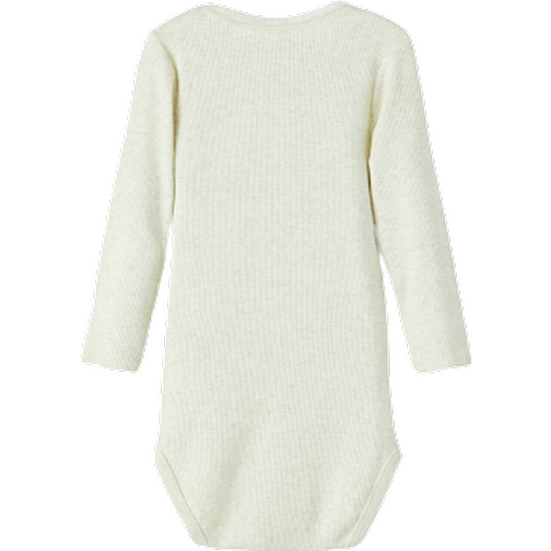 Name It Long Sleeved Rib Romper - Beige/Peyote Melange (13198038)