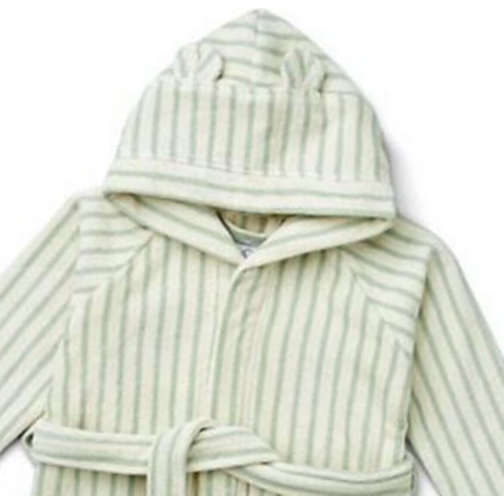 Liewood Rollo Bathrobe Mini - Y/D Stripe Dusty Mint/Creme De La Creme (LW14629-0970)
