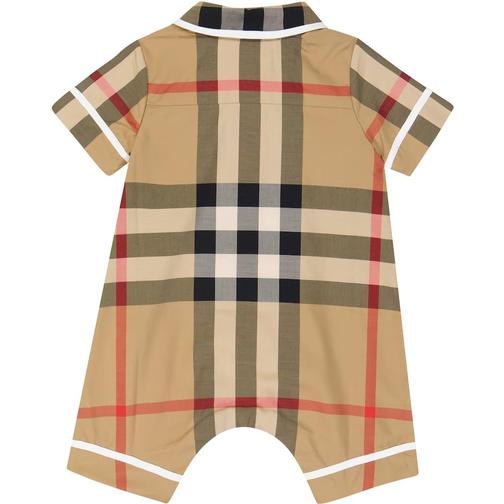 Burberry Baby Vintage Check Cotton Blend Playsuit