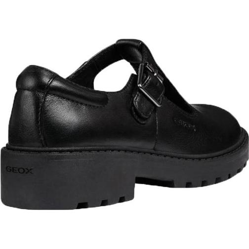 Geox Casey T-Bar - Black Leather