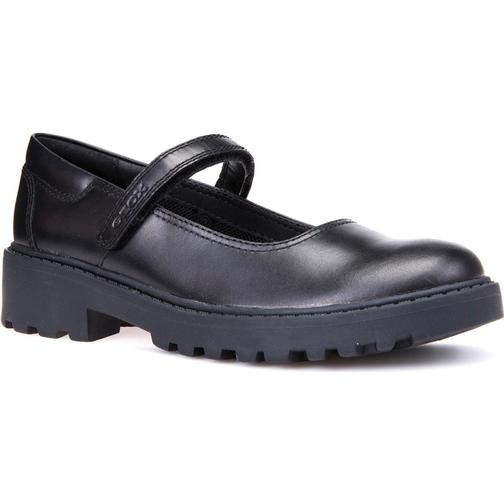Geox Girl's Casey Mary Jane - Black Leather