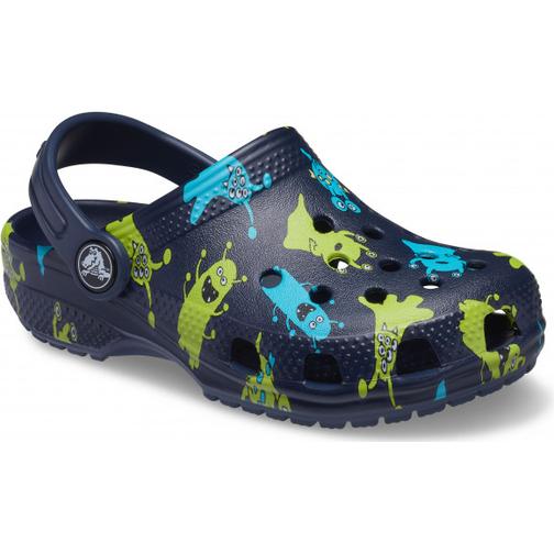 Crocs Kid's Classic Monster Print - Navy