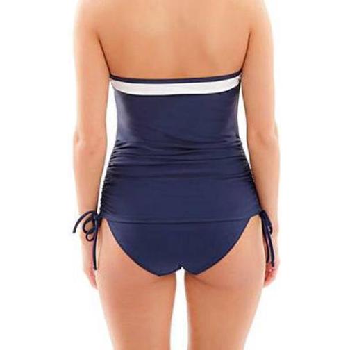 Panache Anya Cruise Bandeau Tankini - Navy/White