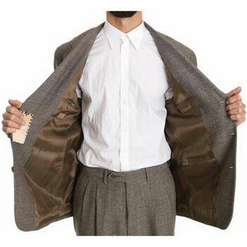 Fendi Brown Wool Regular Single Breasted Suit