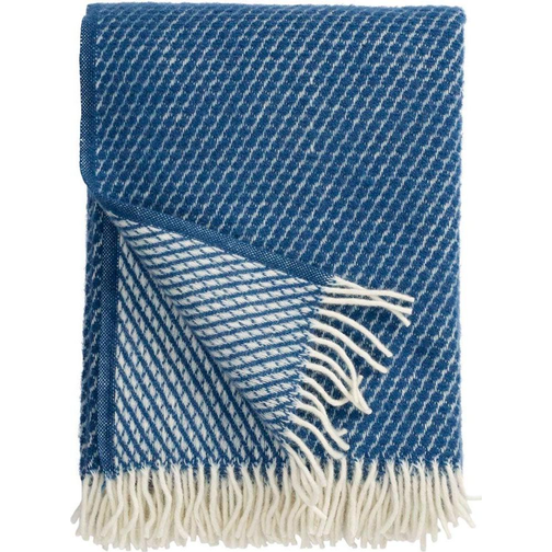 Klippan Yllefabrik Velvet Filt Blå (200x130cm)