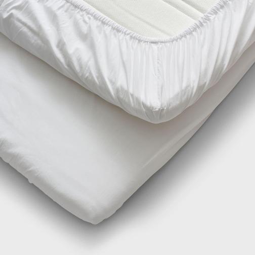 Cura of Sweden Calm Cotton Underlakan Vit, Grå, Blå (200x160cm)