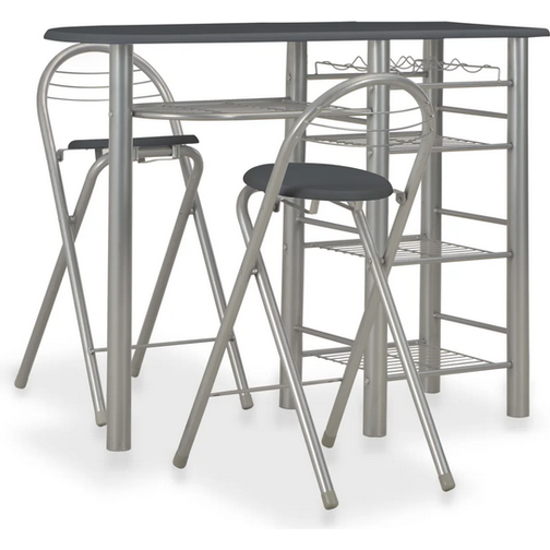 vidaXL 284402 Bargrupp, 1 Bord inkl. 2 Stolar
