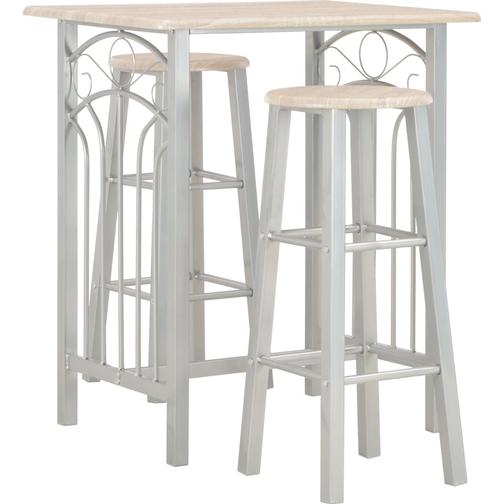 vidaXL 284397 Bargrupp, 1 Bord inkl. 2 Stolar