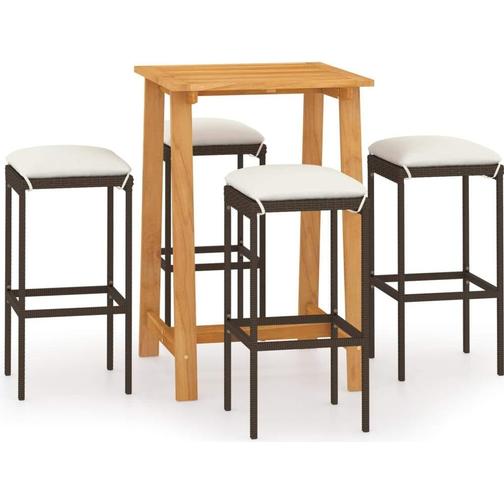 vidaXL 3067950 Bargrupp, 1 Bord inkl. 4 Stolar