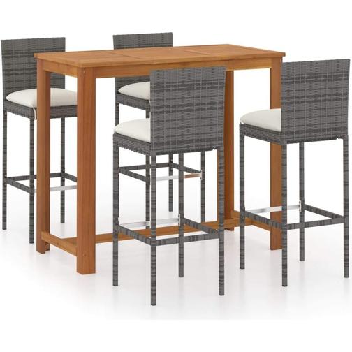 vidaXL 3067990 Bargrupp, 1 Bord inkl. 4 Stolar