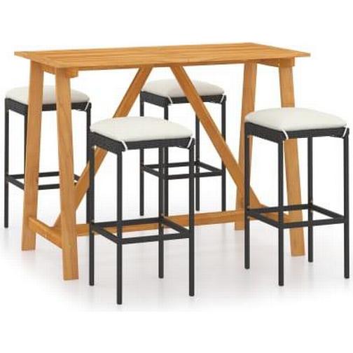 vidaXL 3067962 Bargrupp, 1 Bord inkl. 4 Stolar
