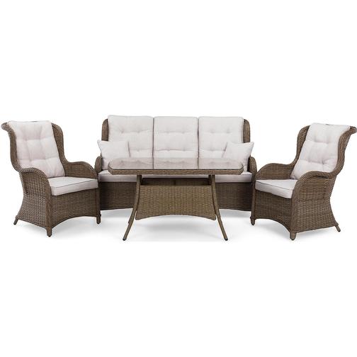 deNoord Marcus Loungeset, 1 Bord inkl. 2 Stolar & 1 Soffor