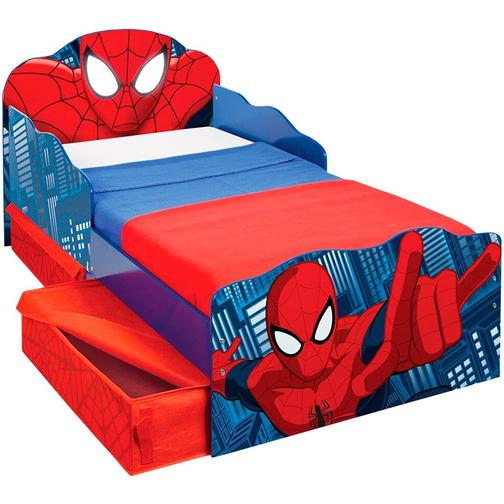 Hello Home Spider Man Toddler Bed with Light Up Eyes & Storage 77x143cm