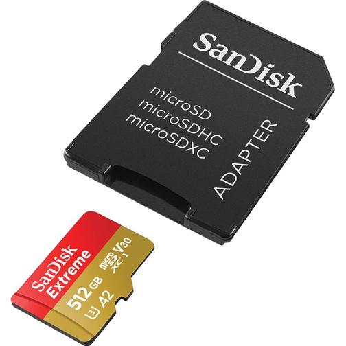 SanDisk Extreme microSDXC Class 10 UHS-I U3 V30 A2 160/90MB/s 512GB