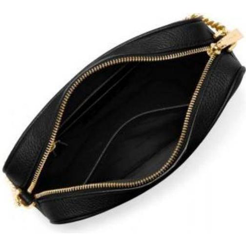 Michael Kors Jet Set Medium Pebbled Leather Crossbody Bag - Black