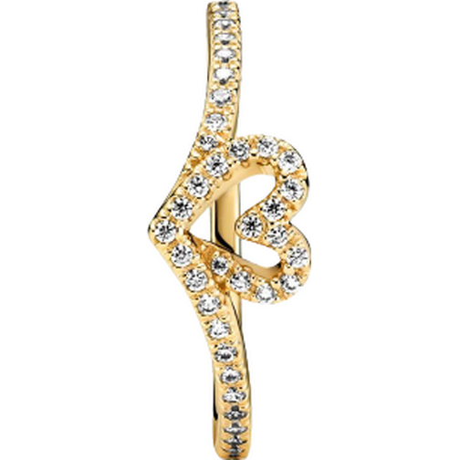 Pandora Timeless Wish Sparkling Heart Ring - Gold/Transparent