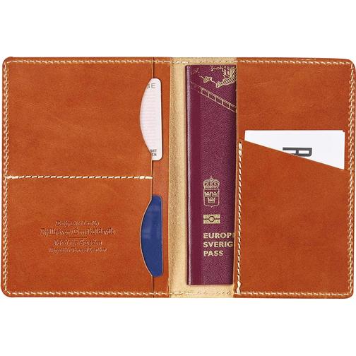 Fjällräven Leather Passport Cover - Cognac