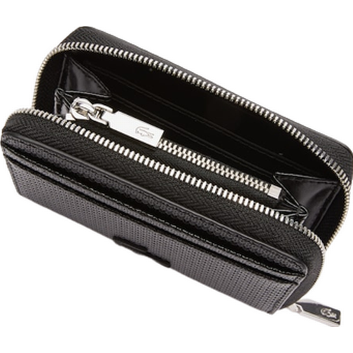 Lacoste Chantaco Zippered Fine Small Coin Pouch - Black