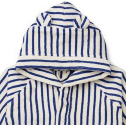 Liewood Rollo Bathrobe Mini - Y/D Stripe Surf Blue/Creme De La Creme (LW14629-7177)