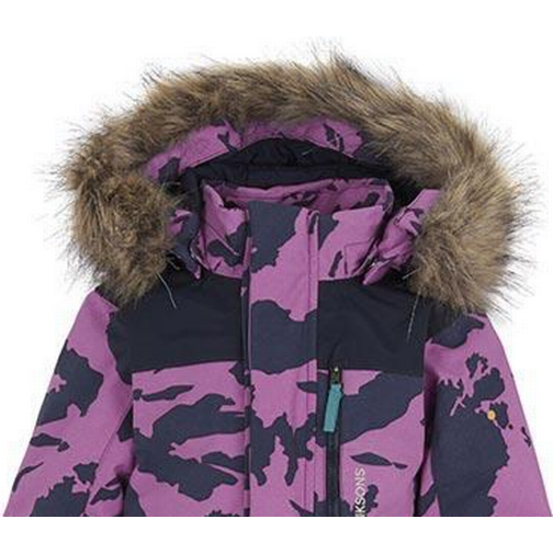 Didriksons Polarbjörnen Printed Kid's Coverall - Radiant Purple Islands (503836-991)