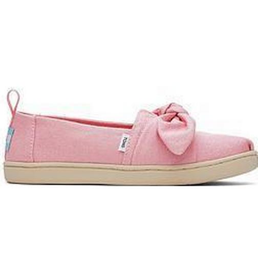 Toms Alpargata Carnation Pink Twill Glimmer/bow Canvas Shoe, Pink, Younger