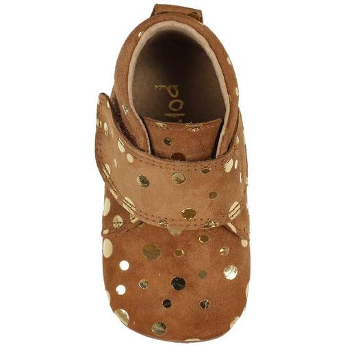 Pom Pom Slippers - Camel Gold Dot