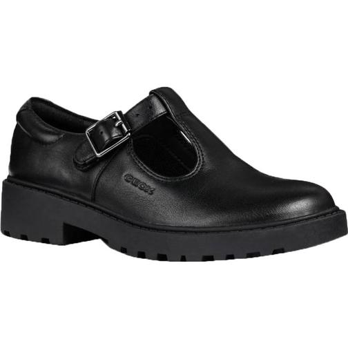 Geox Casey T-Bar - Black Leather