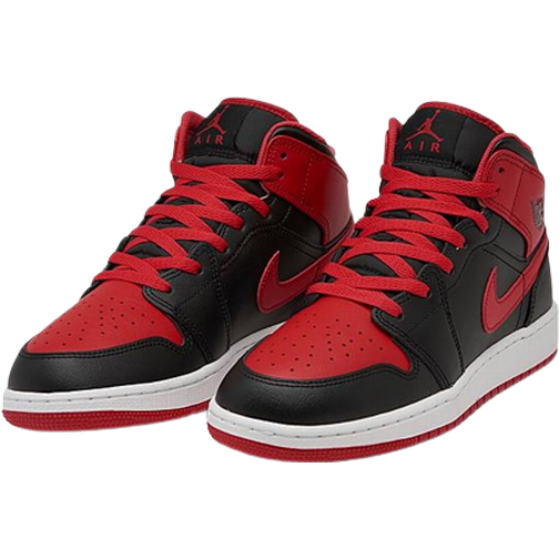 Nike Air Jordan 1 Retro Mid GS - Black/Fire Red/White