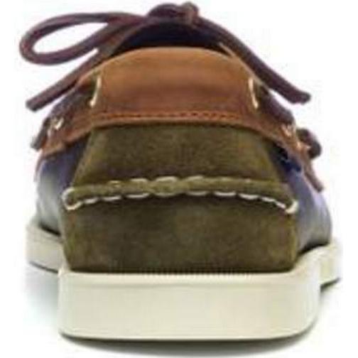 Sebago Docksides Portland Crazy Horse - Blue Navy/Tan/Green Musk