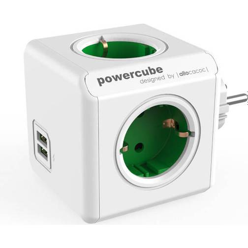 allocacoc PowerCube Original 4-way 2 USB Without Cable