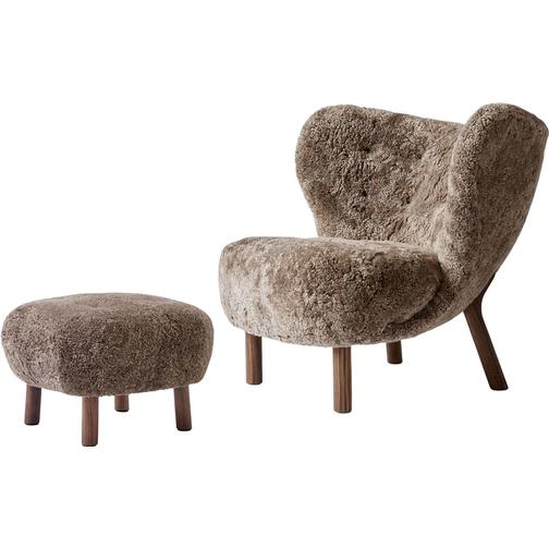 &Tradition Little Petra VB1 Sheepskin with Footstool Fåtölj 75cm