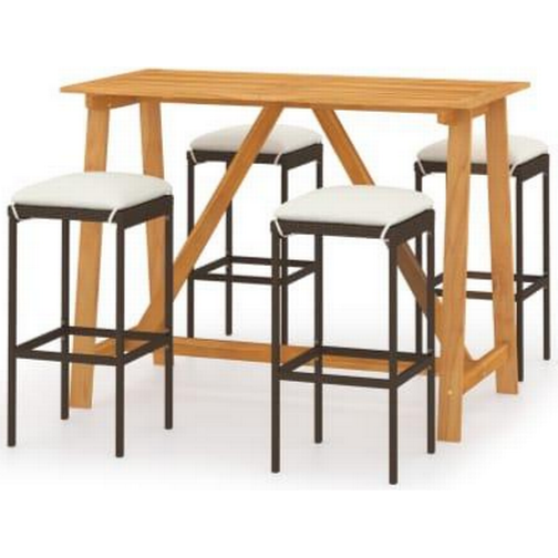 vidaXL 3067962 Bargrupp, 1 Bord inkl. 4 Stolar