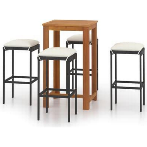 vidaXL 3067982 Bargrupp, 1 Bord inkl. 4 Stolar