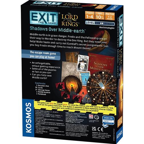 Exit the Game The Lord of the Rings Shadows Over Middle Earth
