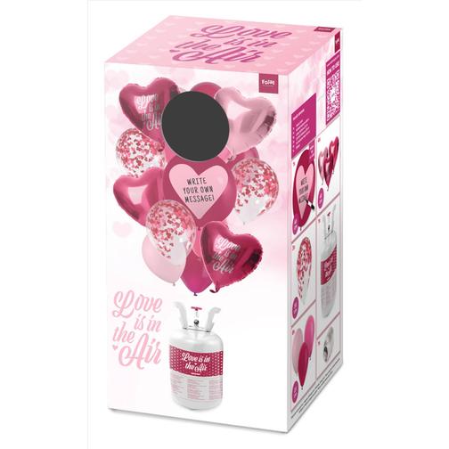 Folat Helium Gas Cylinders BalloonGaz 30 'Love' with Balloons and Ribbon