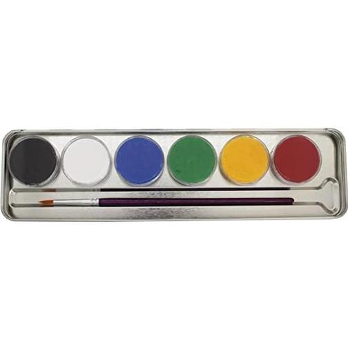 Eulenspiegel Face Metal Paint Box 6 Colours with a Brush