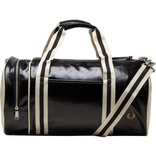 Fred Perry Classic Barrel Bag - Black/Ecru