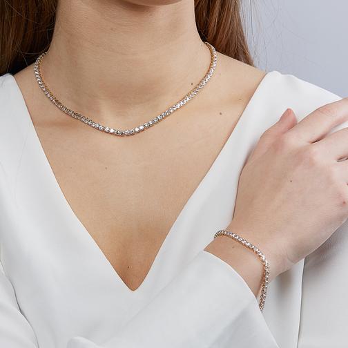 Swarovski Tennis Deluxe Bracelet - Gold/Transparent